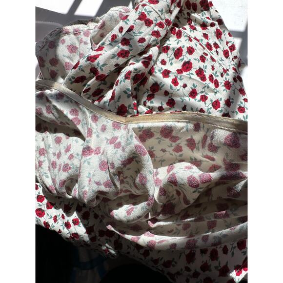 Reformation Ivory Floral Print Round Neck Cap Sleeve Open Back Maxi Dress 0 - Picture 10 of 16